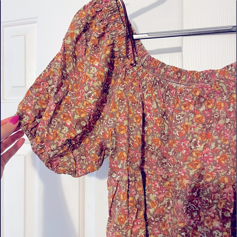 Wild fable off or on shoulder puff sleeve floral dress